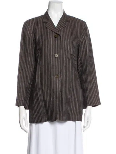 Pre-owned Max Mara Striped Blazer In Gray