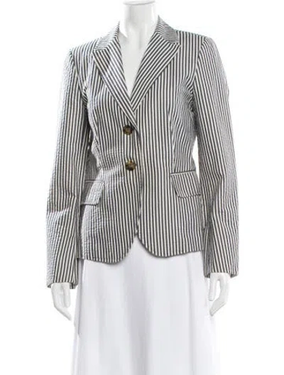 Pre-owned Max Mara Striped Blazer In Gray