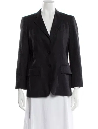 Pre-owned Max Mara Striped Blazer In Gray