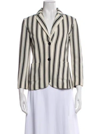 Pre-owned Max Mara Striped Blazer In Neutral