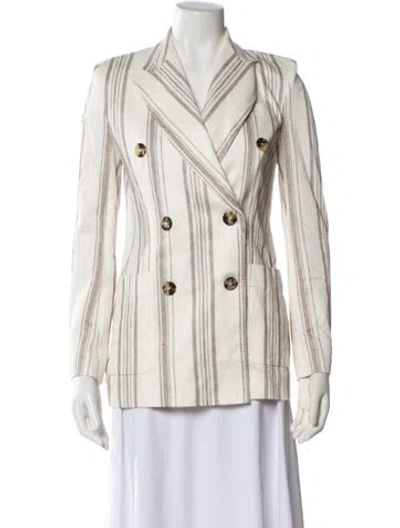 Pre-owned Max Mara Striped Blazer In Neutral