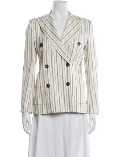 Pre-owned Max Mara Striped Blazer In Neutrals