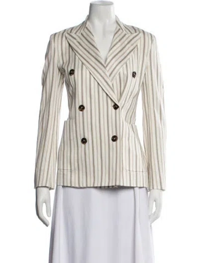 Pre-owned Max Mara Striped Blazer In Neutrals