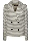 Max Mara Striped Blazer In White