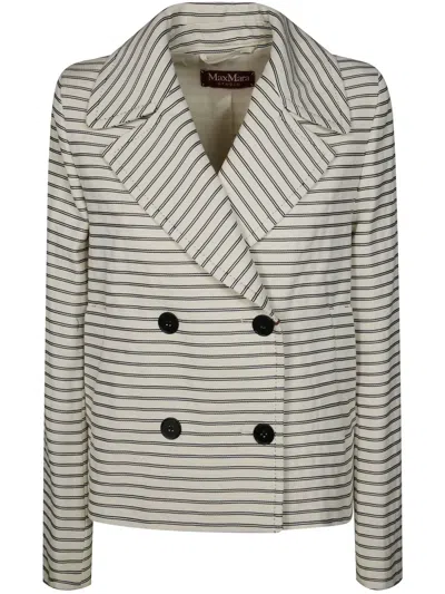 Max Mara Striped Blazer In White