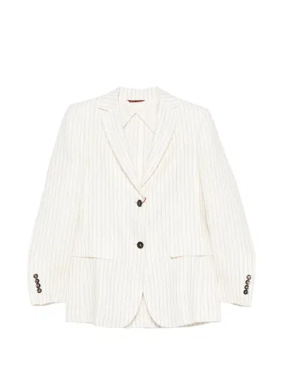 Max Mara Linen Single-breasted Jacket In Neutral
