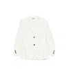 Max Mara Linen Single-breasted Jacket In White