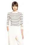 Max Mara Gitano Cashmere Silk Striped Collared Sweater In Yellow