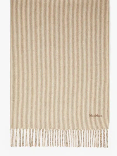 Max Mara Striped Cashmere Stole In Brown
