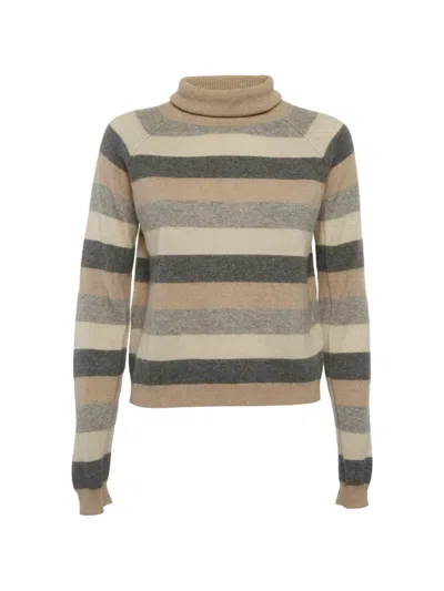 Pre-owned Max Mara Striped Cashmere Sweater In Neutral