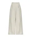 Max Mara Rauche Linen Trousers In White