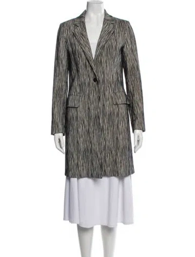 Pre-owned Max Mara Striped Coat In Black