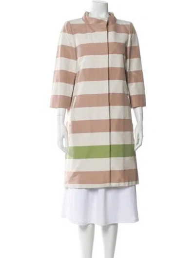 Pre-owned Max Mara Striped Coat In Neutral