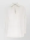 Max Mara Striped Cotton And Silk Blouse With Tie Neck