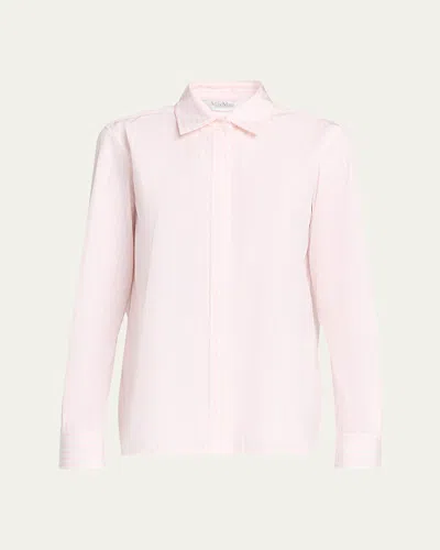 Max Mara Striped Cotton Button-down Shirt In Pink