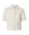 Max Mara Striped Cotton Jacket In Red