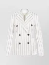 MAX MARA STRIPED COTTON LINEN JACKET
