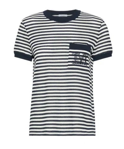 Max Mara Striped Cotton-blend Jersey T-shirt In Brown