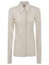 Max Mara Striped Cotton Poplin Tunic With Hidden Button Closure
