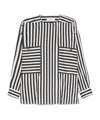 Max Mara Womens White Black Paio Striped Cotton And Silk-blend Shirt In Black