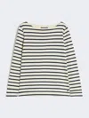 Max Mara Striped Cotton T-shirt In Blue