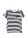 Max Mara Striped T-shirt With Applique In Black