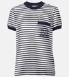 Max Mara Striped-pattern Embroidered-logo T-shirt In Brown