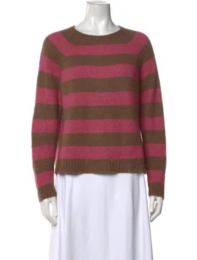 Pre-owned Max Mara Striped Crew Neck Sweater In Brown
