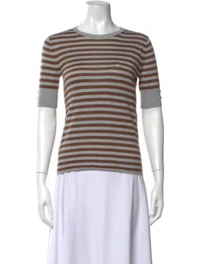 Pre-owned Max Mara Striped Crew Neck Sweater In Multicolor