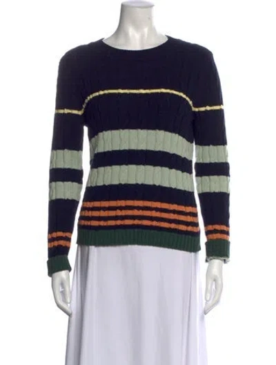 Pre-owned Max Mara Striped Crew Neck Sweater In Multicolor