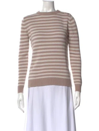 Pre-owned Max Mara Striped Crew Neck Sweater In Neutral