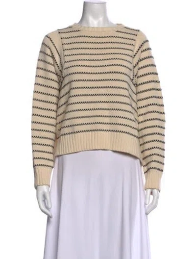 Pre-owned Max Mara Striped Crew Neck Sweater In Neutral