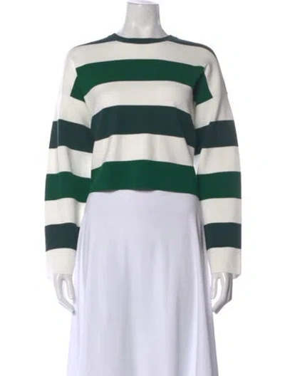 Pre-owned Max Mara Striped Crew Neck Sweater W/ Tags In Green
