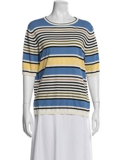 Pre-owned Max Mara Striped Crew Neck Top In Multi