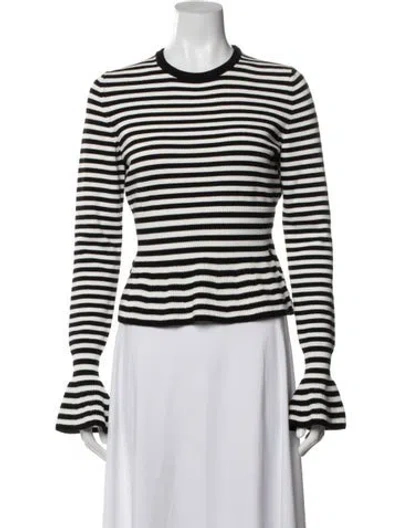 Pre-owned Max Mara Striped Crew Neck Top In Multi