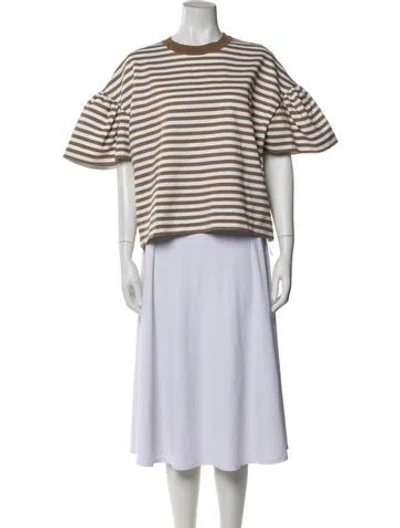 Pre-owned Max Mara Striped Crew Neck T-shirt In Blue