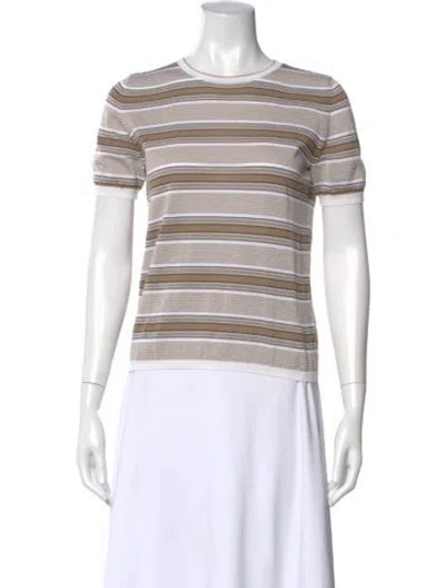 Pre-owned Max Mara Striped Crew Neck T-shirt In Blue