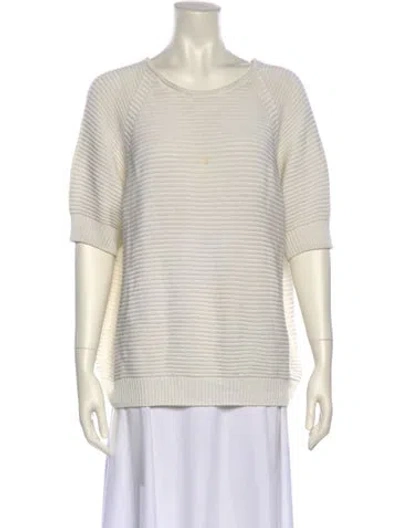 Pre-owned Max Mara Striped Crew Neck T-shirt In Neutral