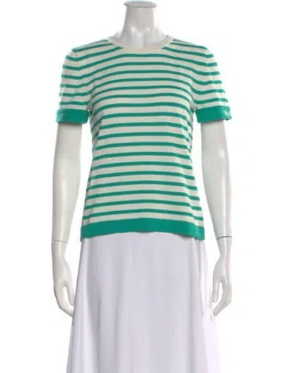 Pre-owned Max Mara Striped Crew Neck T-shirt In Neutral