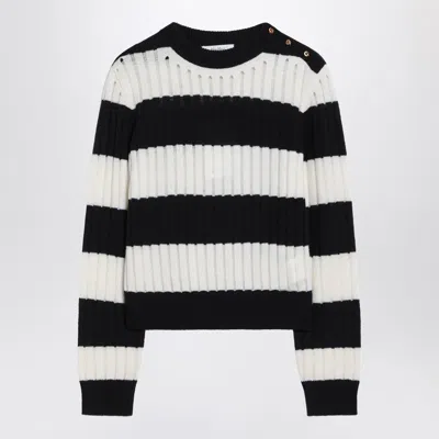 MAX MARA STRIPED CROP SWEATER IN WOOL AND CASHMERE
