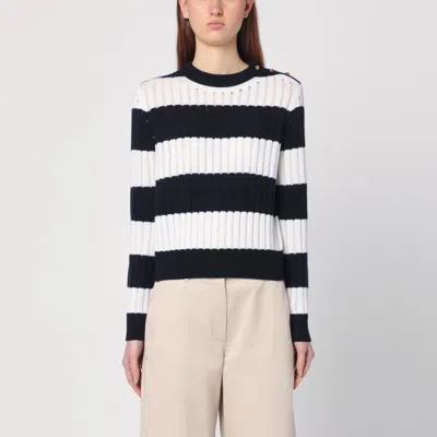 MAX MARA STRIPED CROP SWEATER IN WOOL AND CASHMERE
