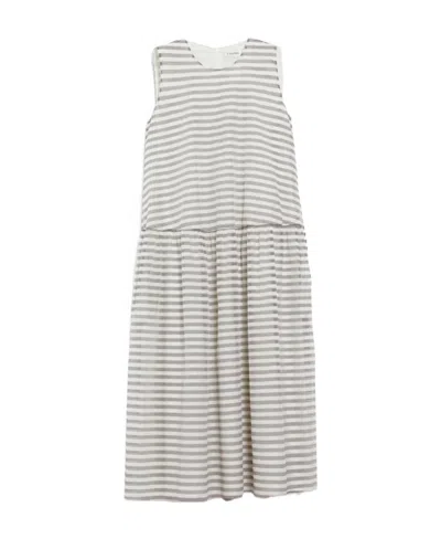Max Mara Striped Dress In Gray
