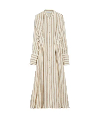 Max Mara Woman Maxi Dress Beige Size 16 Linen In Nude