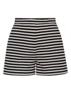 Max Mara Striped High-waisted Shorts In Black