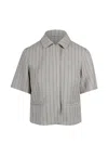 Max Mara Striped Jacket In Gray