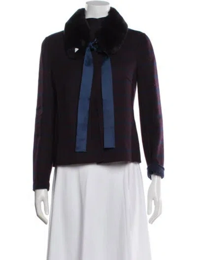 Pre-owned Max Mara Striped Jacket In Purple