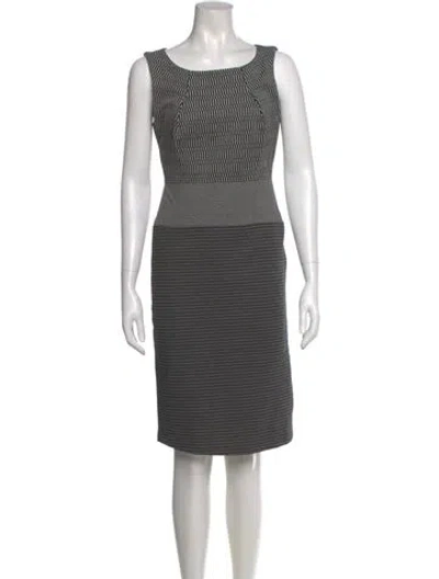 Pre-owned Max Mara Striped Knee-length Dress In Black