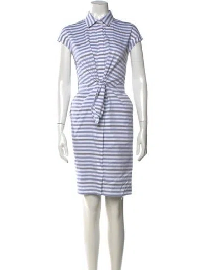 Pre-owned Max Mara Striped Knee-length Dress In Blue