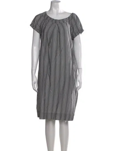 Pre-owned Max Mara Striped Knee-length Dress In Gray