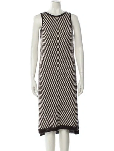 Pre-owned Max Mara Striped Knee-length Dress In Neutral